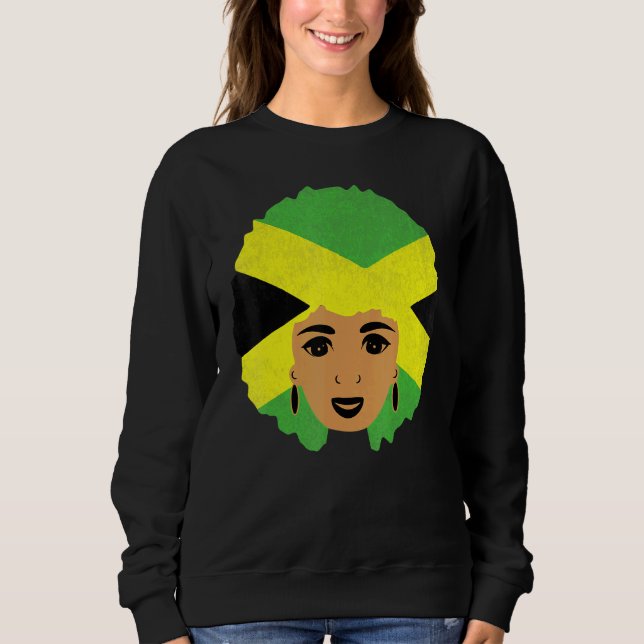 Jamaican Girl Proud Jamaica Women Vintage Jamaica  Sweatshirt (Front)