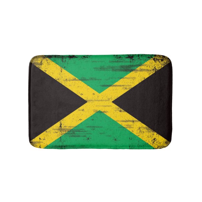 Jamaican Grunge Flag Bath Mat (Front)