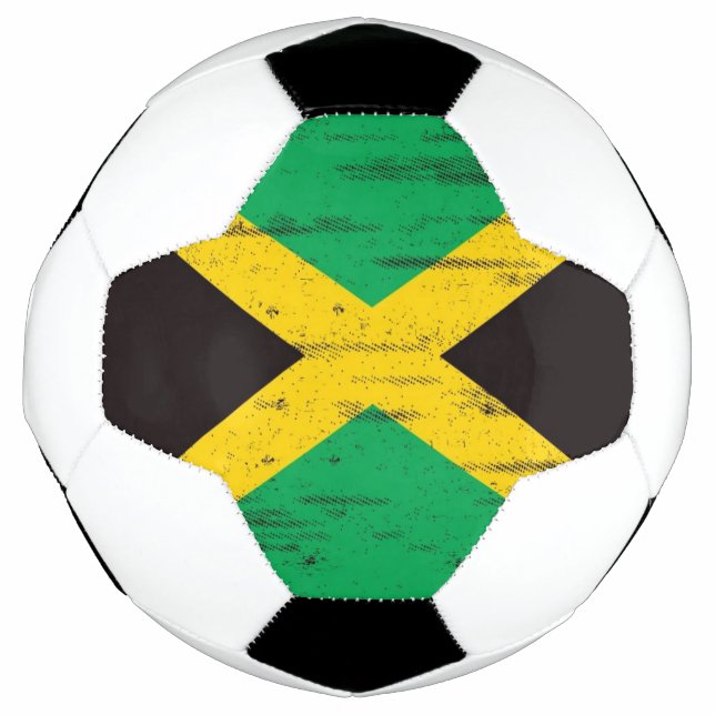 Jamaican Grunge Flag Soccer Ball (Front)