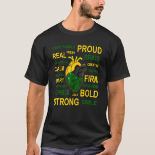 Jamaican Heart For Proud Men And Women Of Jamaica T-Shirt