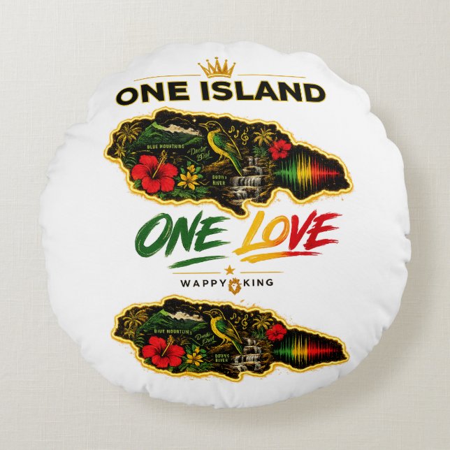 Jamaican Home decoration  Round Cushion (Front)