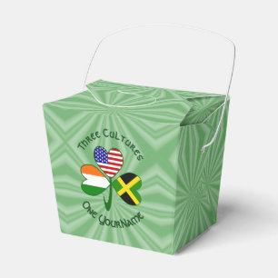 Jamaican Irish American Shamrock Flag Personalised Favour Box