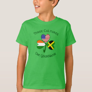 Jamaican Irish American Shamrock Flag Personalised T-Shirt