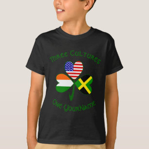 Jamaican Irish American Shamrock Flag Personalized T-Shirt