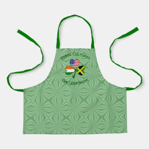 Jamaican Irish USA Flags Shamrock Personalised Kid Apron