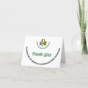 Jamaican Irish USA Shamrock Personalised Thank You Card