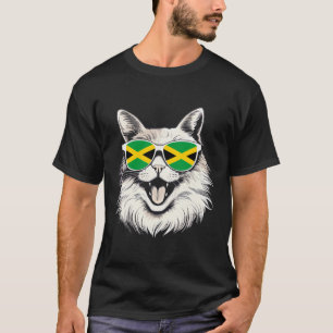 Jamaican Jamaica Flag Cat Sunglasses Family Countr T-Shirt