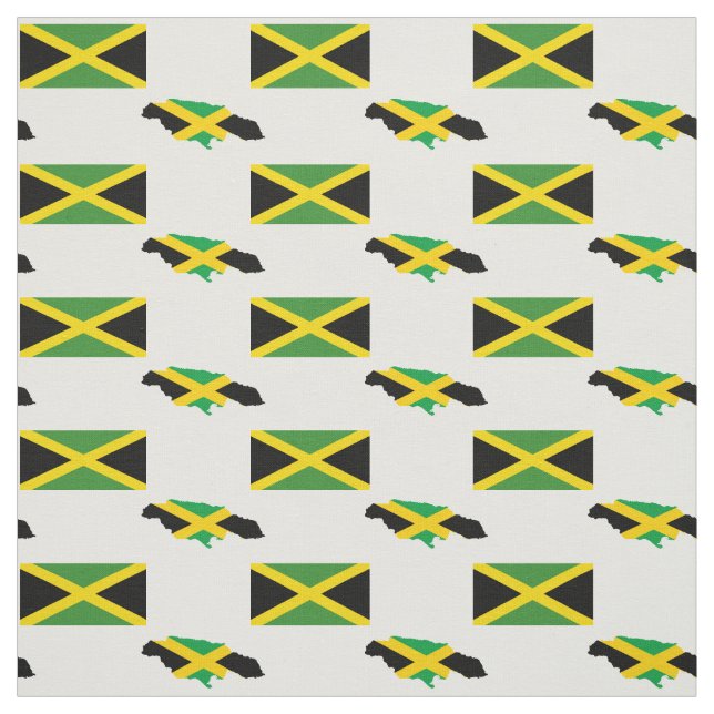 JAMAICAN MAP | Jamaica Flag Fabric (Swatch)