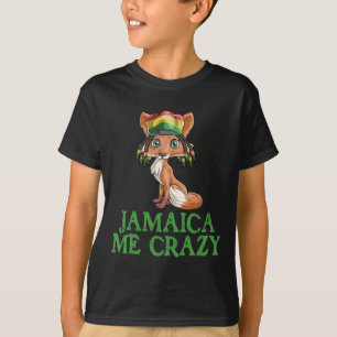 Jamaican Me Crazy Flag Fox T Shirt Hair Funny Regg