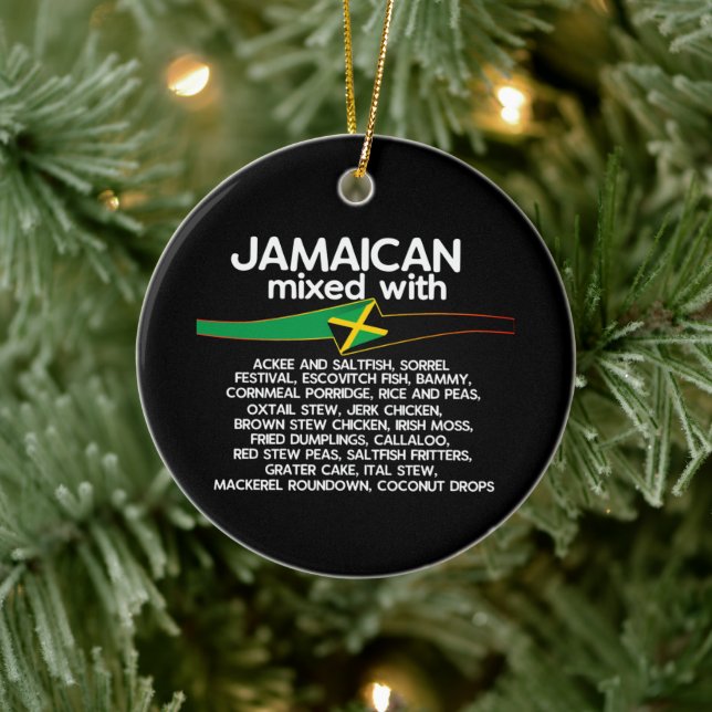 Jamaican Mixed With Jamaica Proud  Ceramic Tree Decoration (Tree)