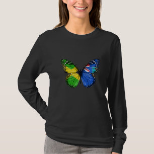 Jamaican Montserratian Flag Butterfly   T-Shirt