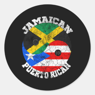 Jamaican Puerto Rican Flag Jamaican Puerto Jamaica Classic Round Sticker