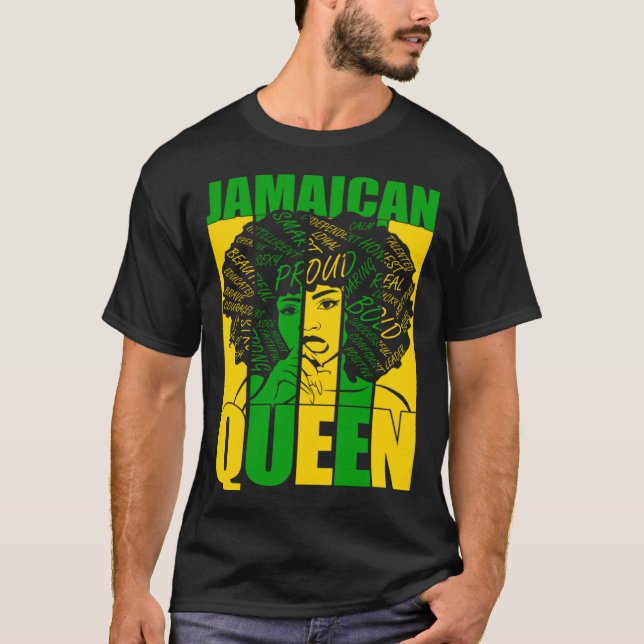 Jamaican Queen for Proud and Independent Jamaica W T-Shirt (Front)