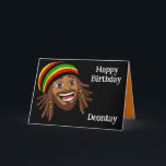 Jamaican Rasta Birthday Card<br><div class="desc">Happy birthday rasta greeting card. All text is customisable so the card can be changed to an Anniversary,  Congratulations or Good Luck card</div>
