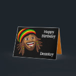 Jamaican Rasta Birthday Card<br><div class="desc">Happy birthday rasta greeting card. All text is customisable so the card can be changed to an Anniversary,  Congratulations or Good Luck card</div>