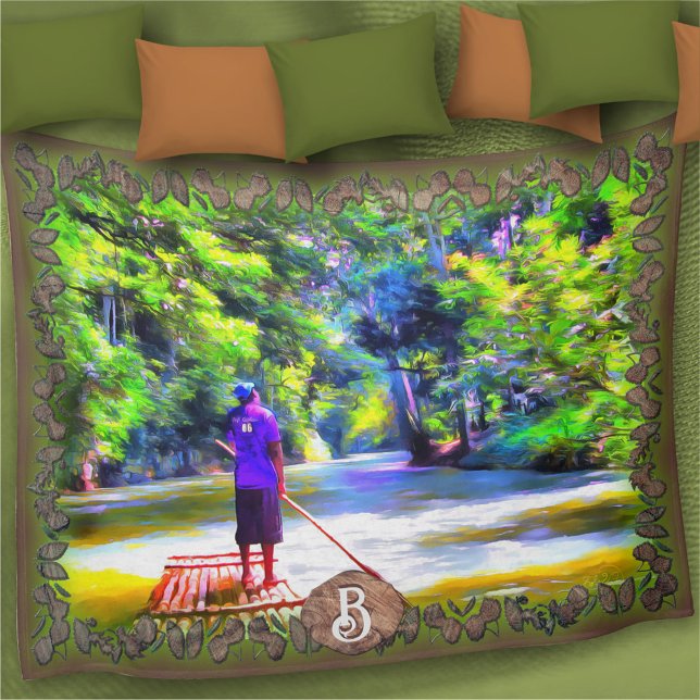 Jamaican River Raft Ride J001 Fleece Blanket (Creator Uploaded)