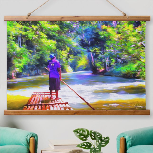 Jamaican River Raft Ride J001  Hanging Tapestry (Creator Uploaded)