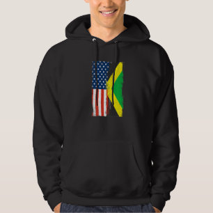Jamaican Roots Usa Flag Heritage Half Jamaica Amer Hoodie