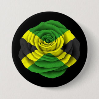 Jamaican Rose Flag on Black 7.5 Cm Round Badge