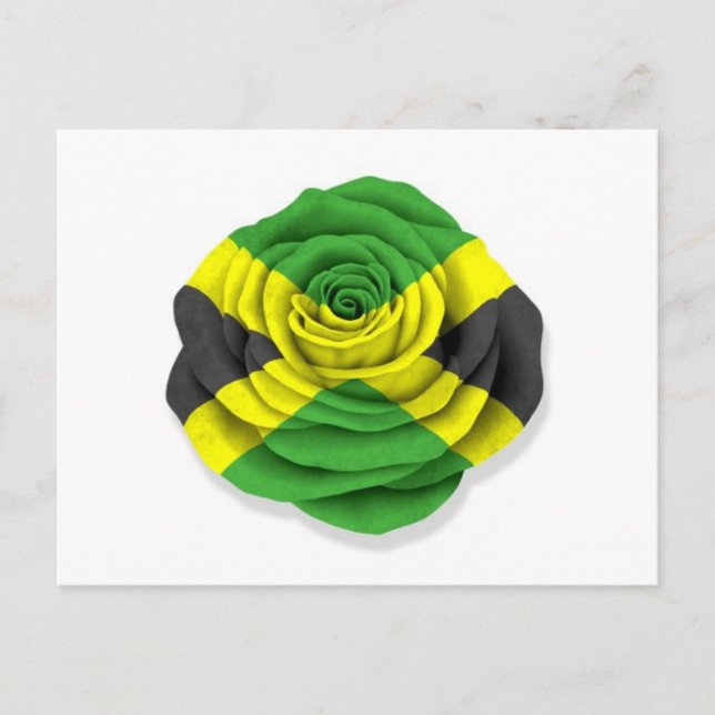 Jamaican Rose Flag on White Postcard (Front)