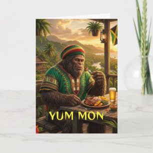jamaican sasquatch Yum mon Folded Greeting Card
