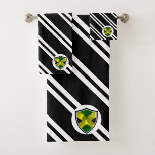 Jamaican shield flag bath towel set