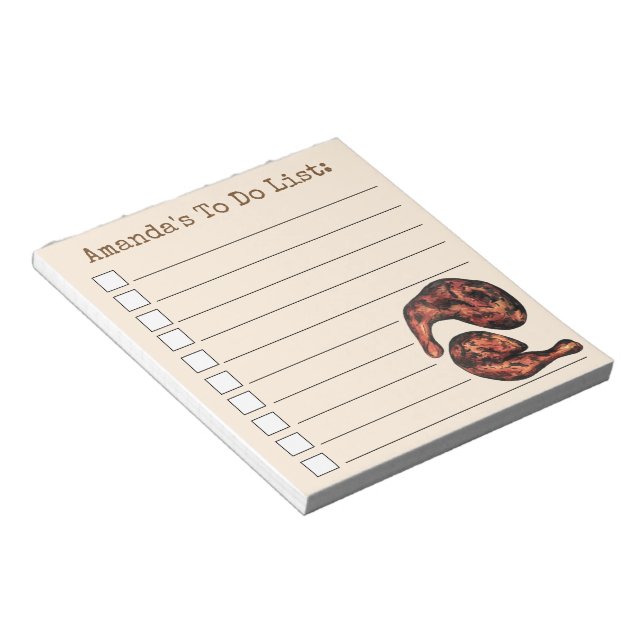 Jamaican Spice Jerk Chicken Legs Foodie To Do List Notepad (Angled)
