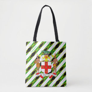 Jamaican stripes flag tote bag