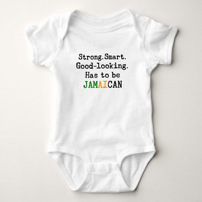 jamaican strong baby bodysuit (Front)