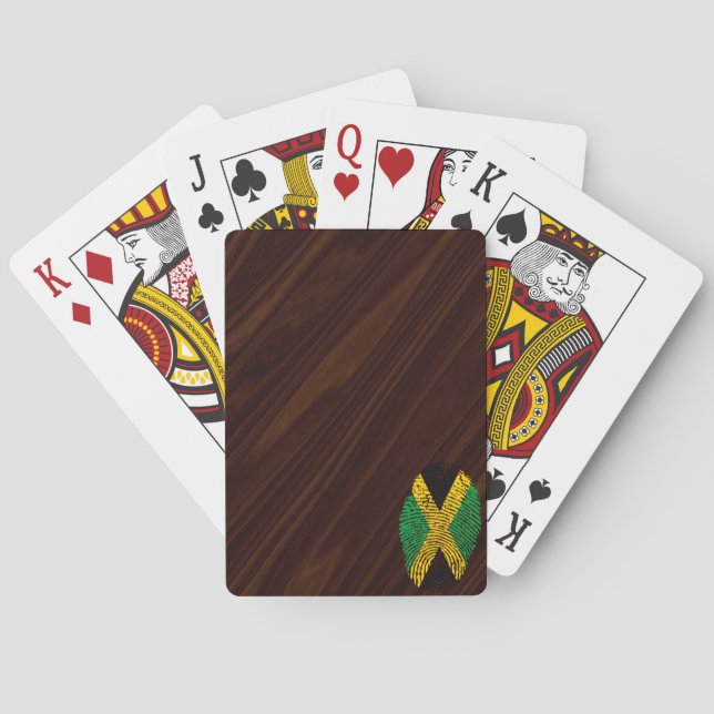 Jamaican touch fingerprint flag playing cards (Back)
