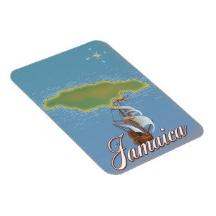 Jamaican Travel Island map Magnet