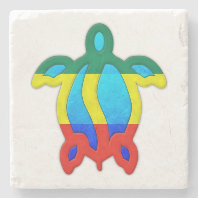 Jamaican Turtle Stone Coaster (Front)