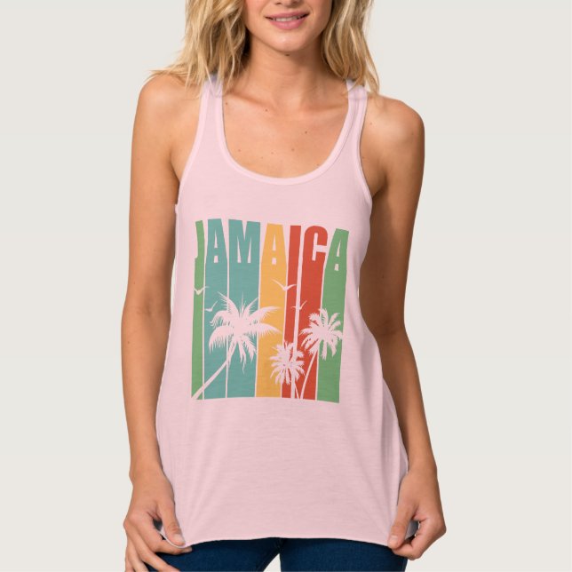 Jamaican Vacation Slim Fit Racerback Tank Top (Front)