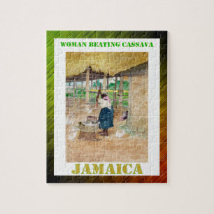 Jamaican Woman Beating Cassava on Farm Jigsaw Puzzle