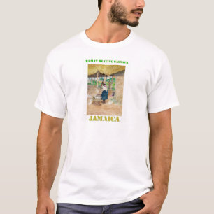 Jamaican Woman Beating Cassava on Farm T-Shirt