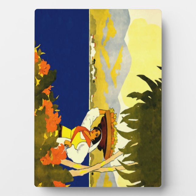 Jamaican woman carrying fruit plaque (Front)