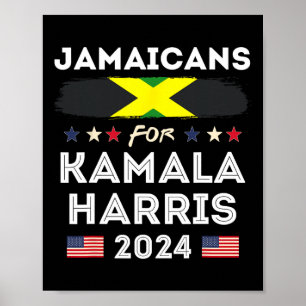 Jamaicans For Kamala Harris 2024 Jamaica Flag Patr Poster