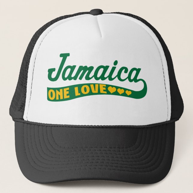 jamaicaonelove trucker hat (Front)