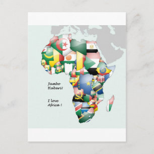 Jambo Habari Africa ! I Love Africa Postcard