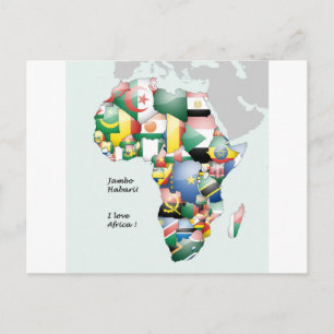 Jambo Habari Africa ! I Love Africa Postcard