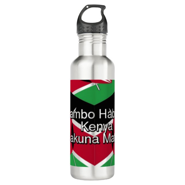 Jambo Habari ! Kenya Hakuna Matata art design 710 Ml Water Bottle (Front)