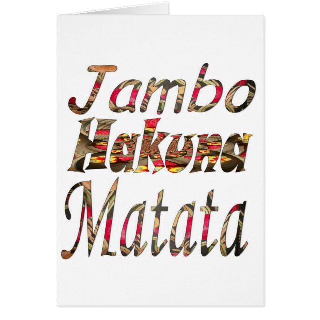 Jambo ! Hakuna Matata (Front)