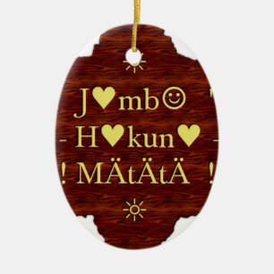 Jambo Hakuna Matata: African Art Print/Graphic Ceramic Tree Decoration