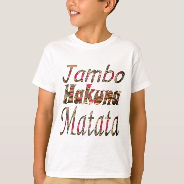 Jambo Hakuna Matata African Vintage Art Print T-Shirt (Front)