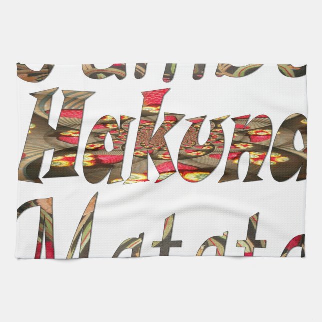 Jambo Hakuna Matata African Vintage Art Print Tea Towel (Horizontal)