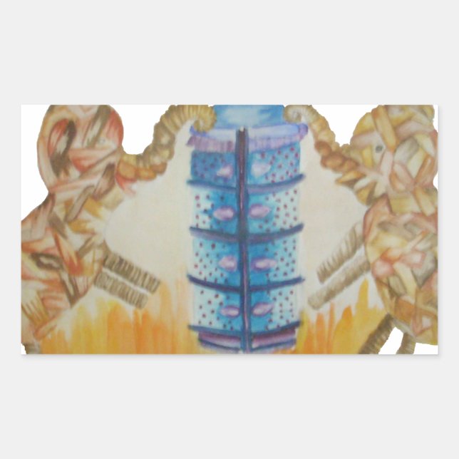 Jambo Jumbo African Kids Elephants Art Print Rectangular Sticker (Front)