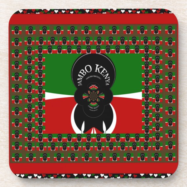 Jambo Kenya Art Print Coaster (Front)