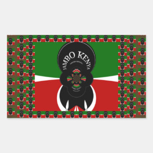 Jambo Kenya Art Print Rectangular Sticker