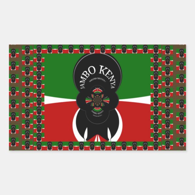 Jambo Kenya Art Print Rectangular Sticker (Front)