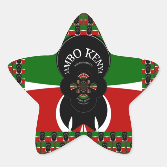 Jambo Kenya Art Print Star Sticker (Front)